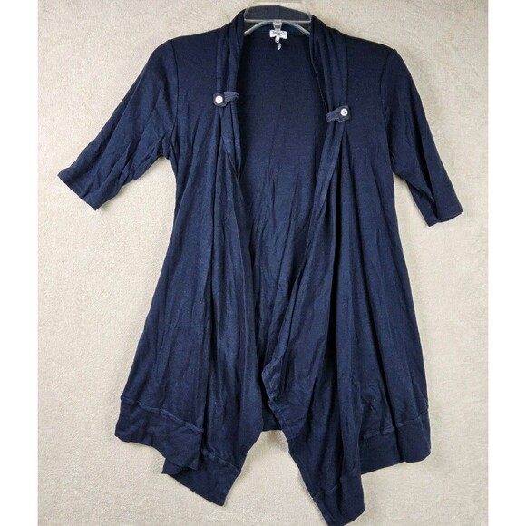 Splendid Women's Elbow Sleeve Open Front Drapey Cardigan Navy Size S - Picture 1 of 4
